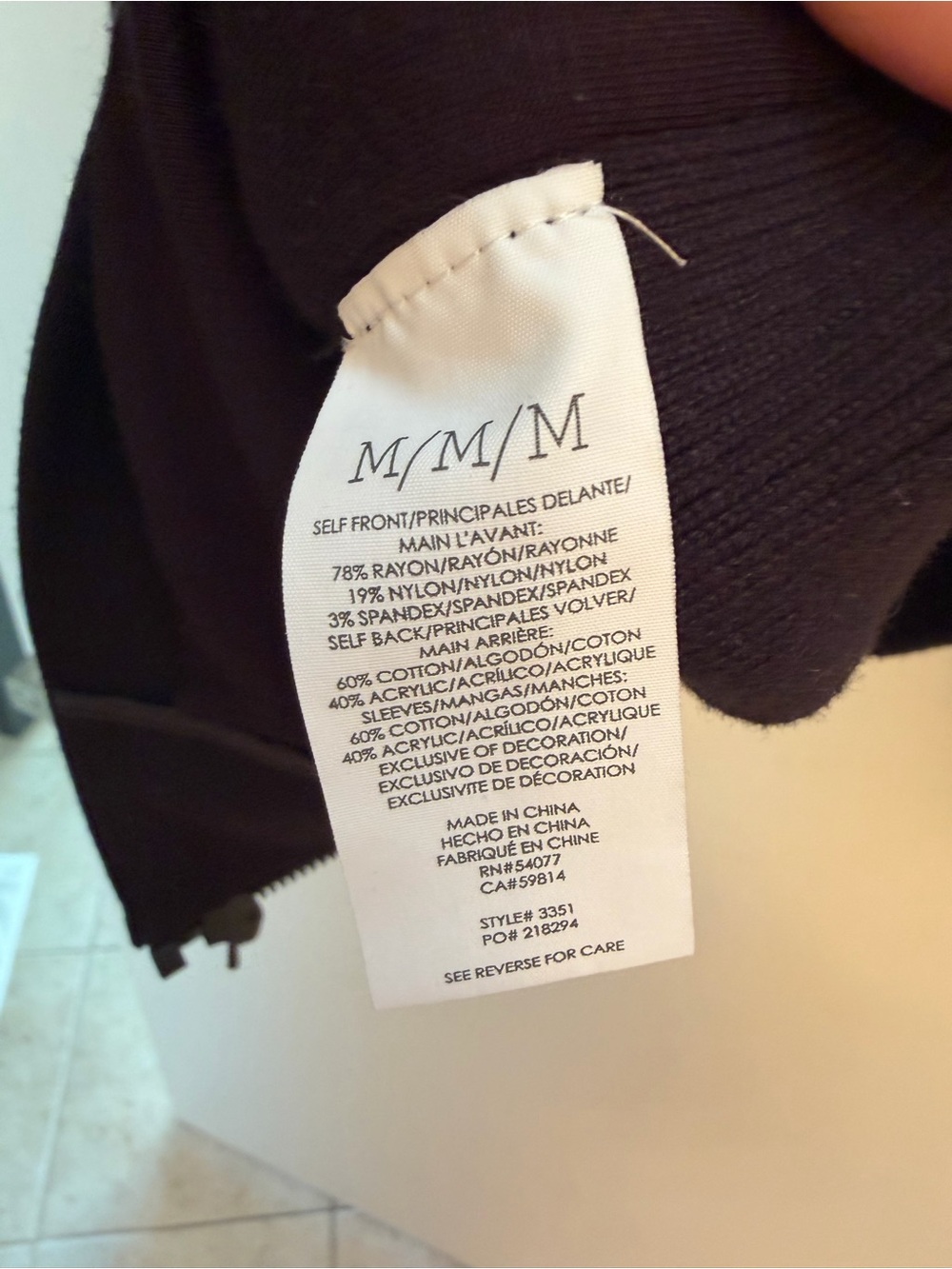 CAbi Black Long Sleeve Open Front Sweater Coat - Picture 6 of 6